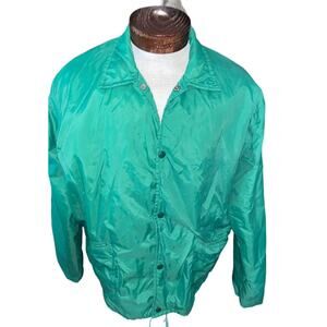 Empire Sporting Goods Vintage Green Nylon Windbreaker Men's XL Made in USA 1960s